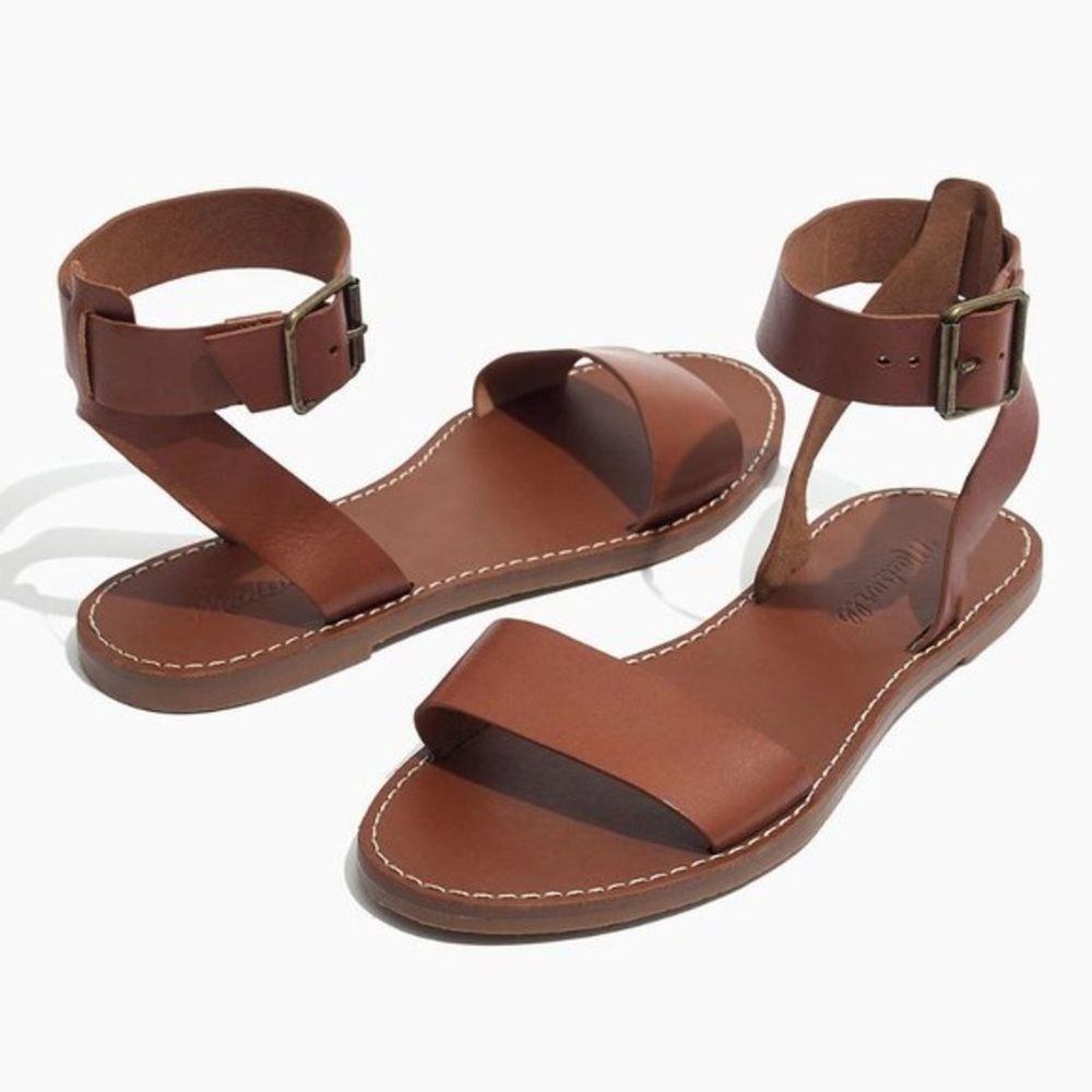NWT Madewell Brown Boardwalk Sandal English Saddle